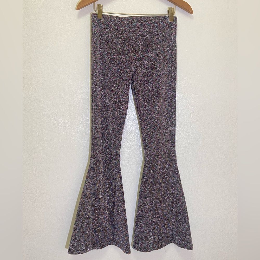 Drifter - Extreme Flare Metallic Multicolor Shimmery Bell Pants - size S